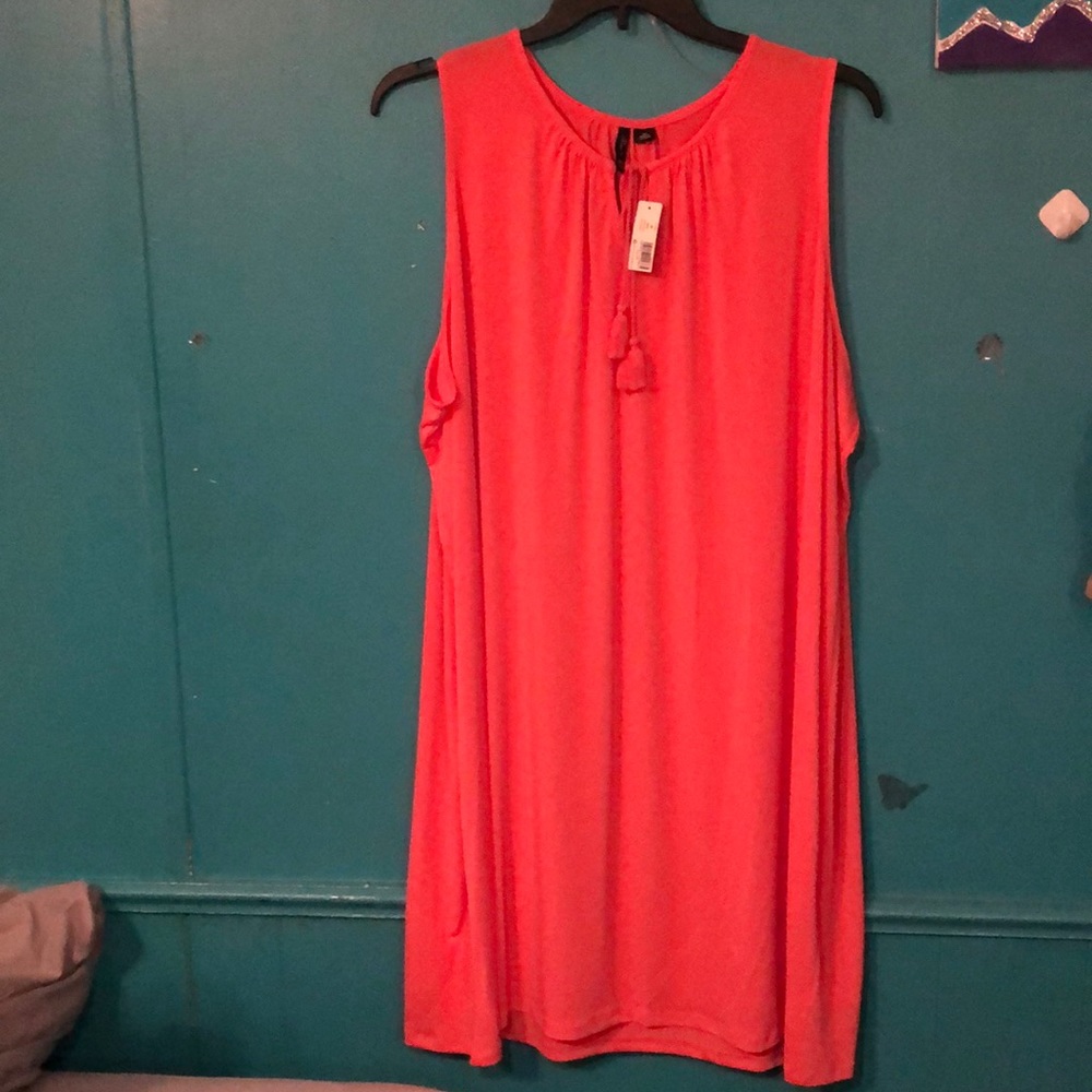 NWT New Directions Peach Tassled Dress